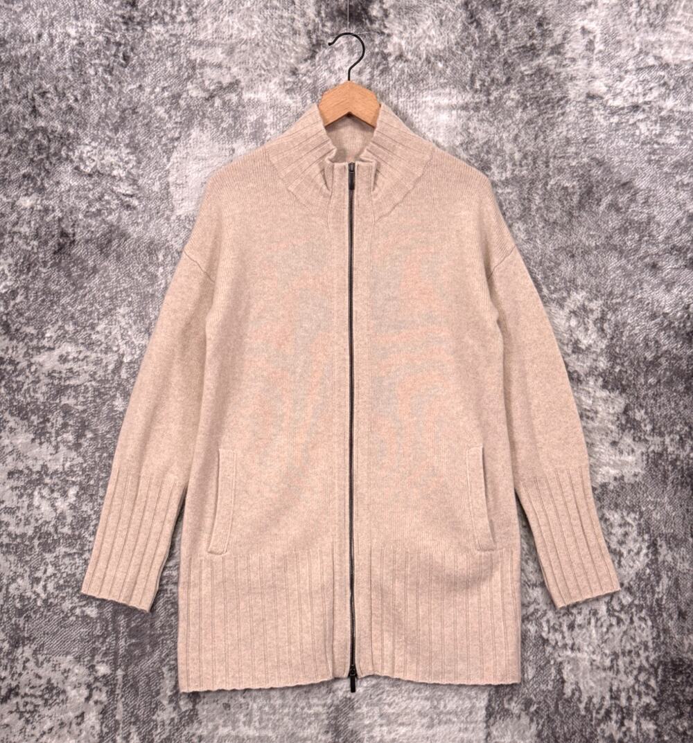 Pura Cashmere Sweater Small Womens Full Zip Thumbhole Cardigan